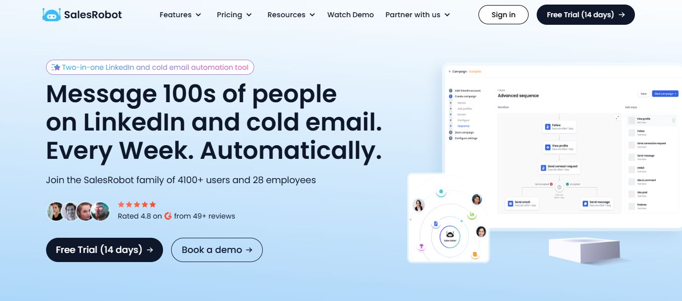 SalesRobot homepage