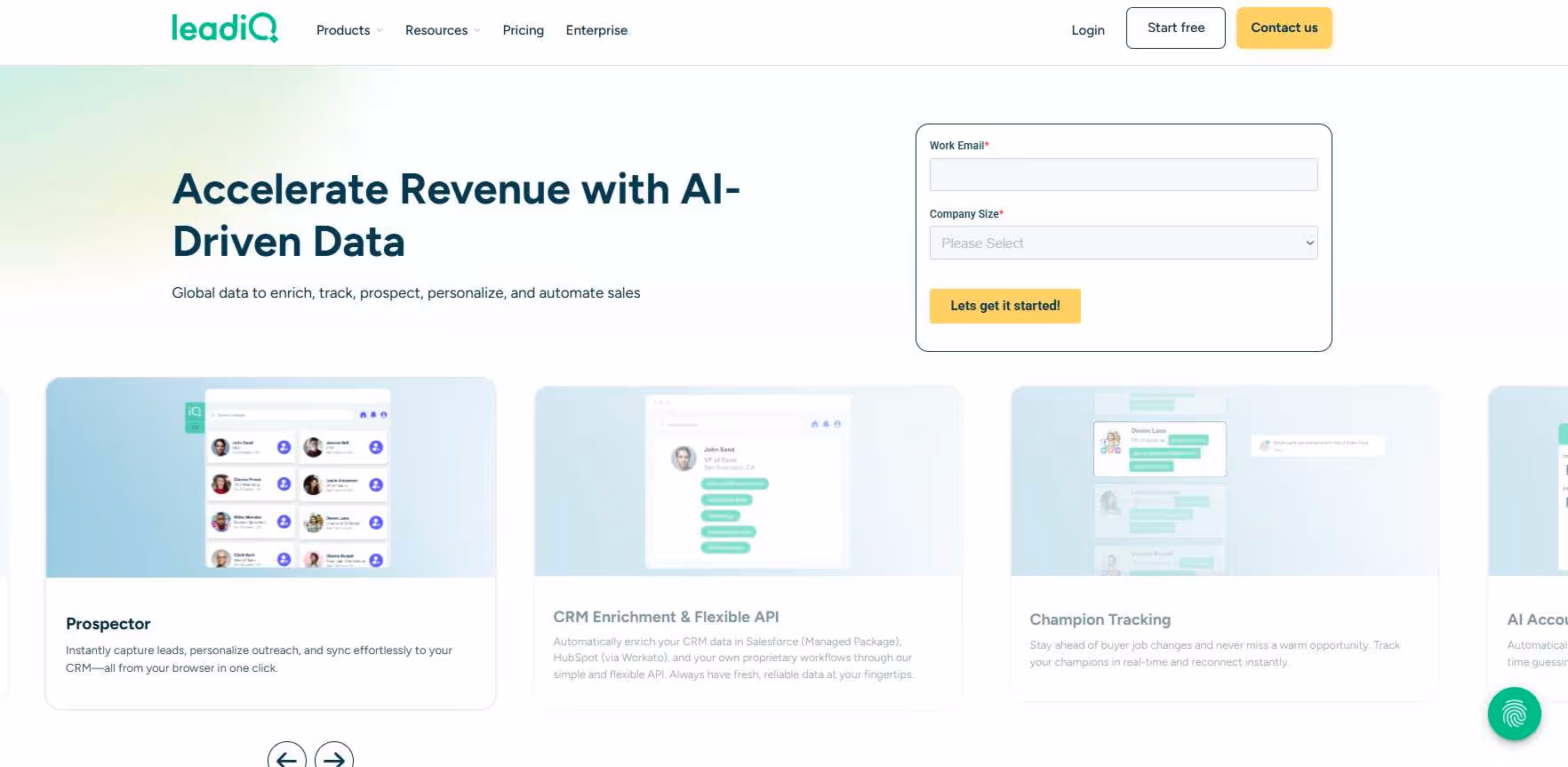 LeadIQ homepage