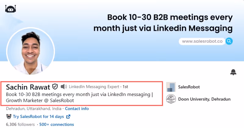 Strong LinkedIn headline