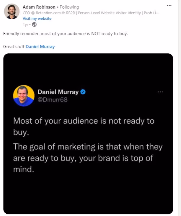 LinkedIn post idea example of One-Liners