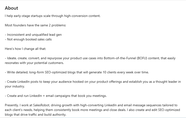 Image of linkedin summary