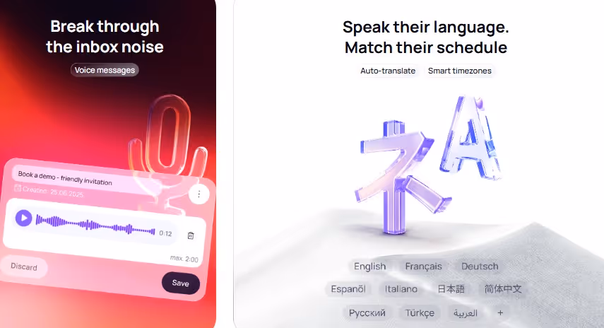 Voice messages and auto-translate features