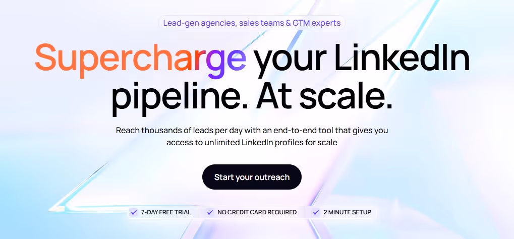 Supercharge your LinkedIn pipeline. At scale.