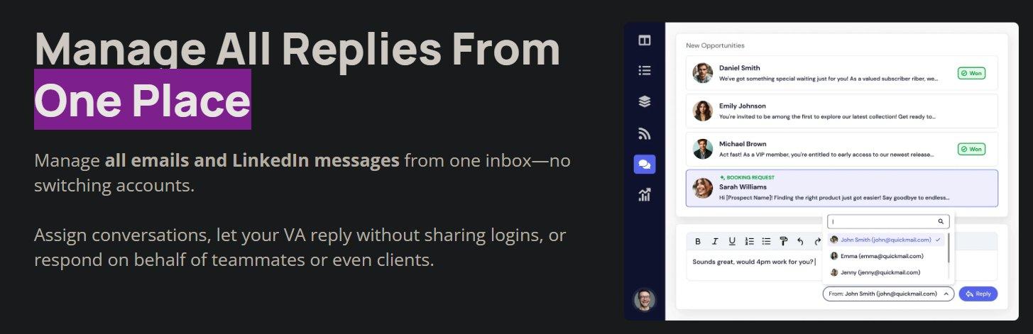 QuickMail centralized inbox.