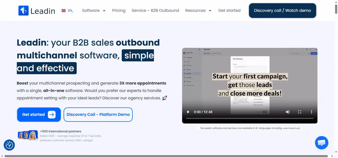 LeadIn homepage