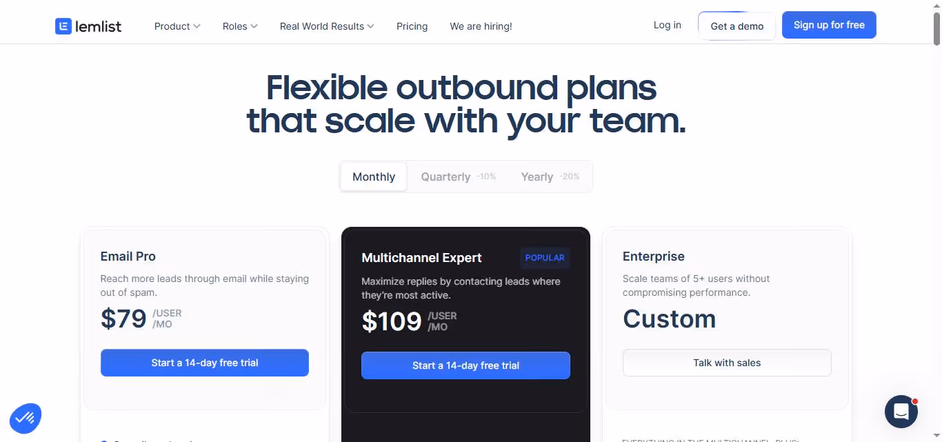 lemlist pricing