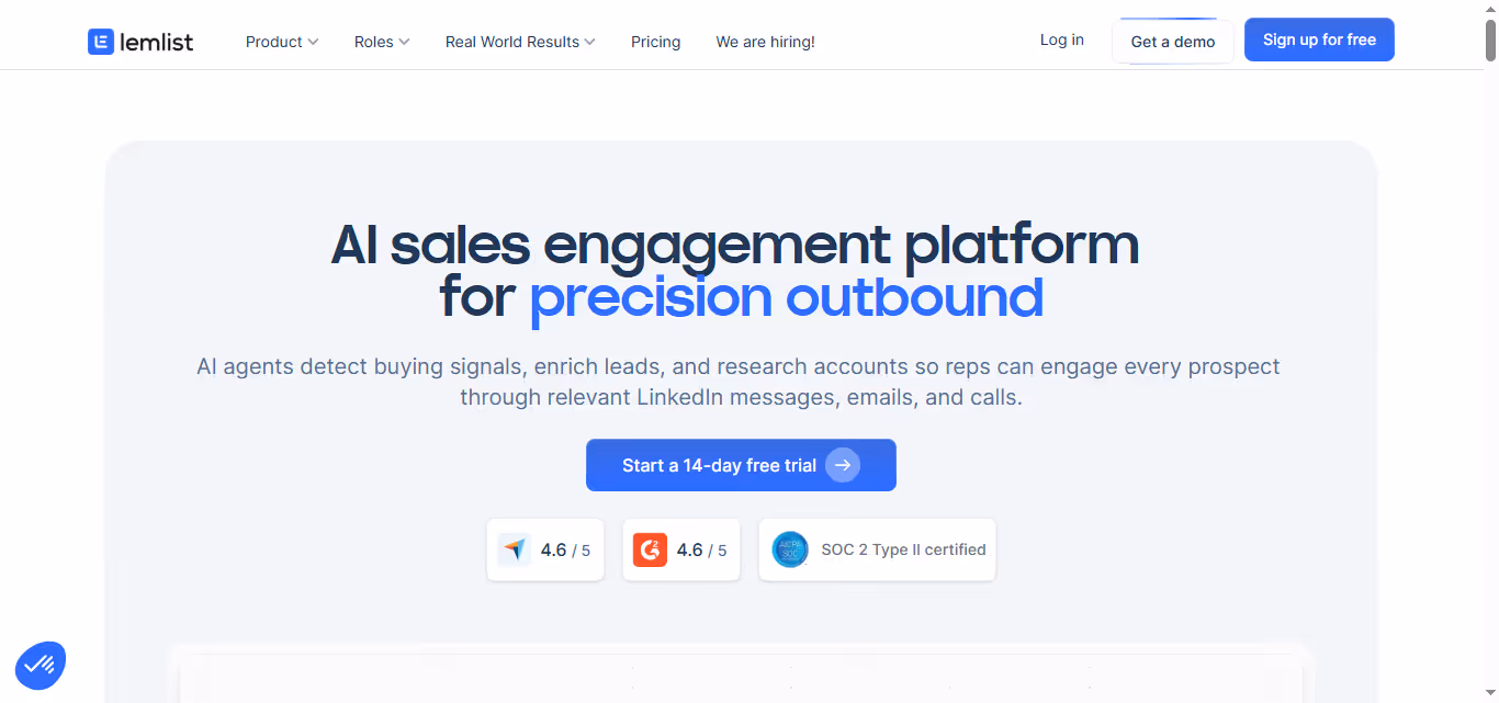 Lemlist homepage image