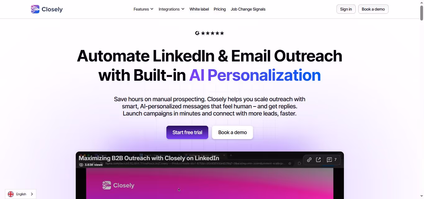 Closely logo on a purple and pink gradient background