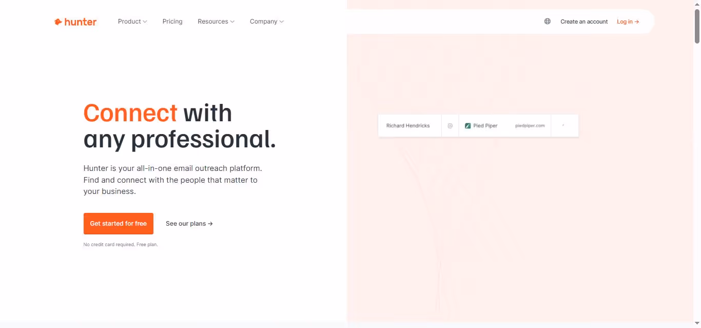 Email Finder: Find the verified email address of any professional.