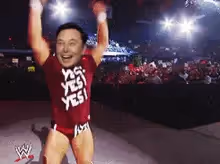 Elon Musk doing Yes! Yes! Yes!