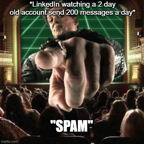 Sylvester Stallone Spy Kids pointing and saying spam