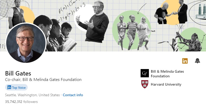 Bill Gates linkedin profile