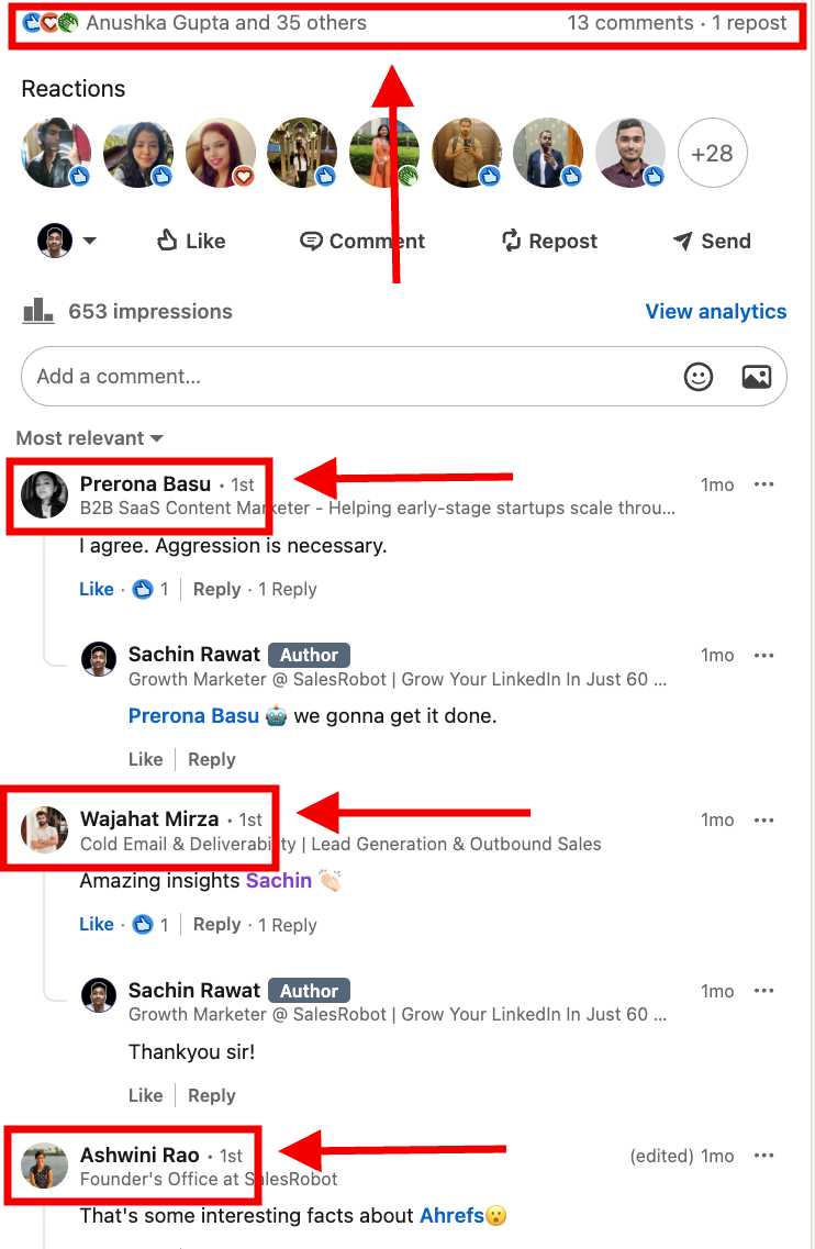 First degree connections impact on LinkedIn engagement