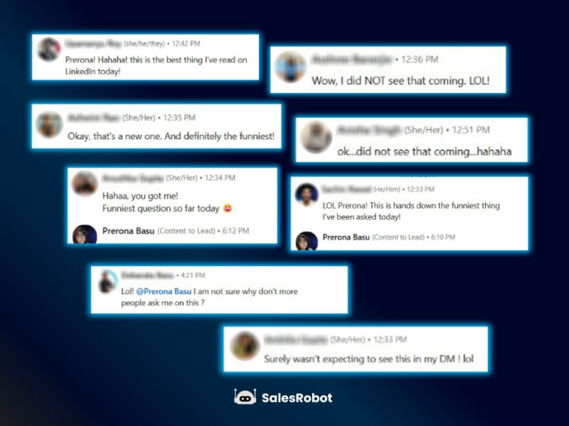 Screenshots of positive LinkedIn direct messages.