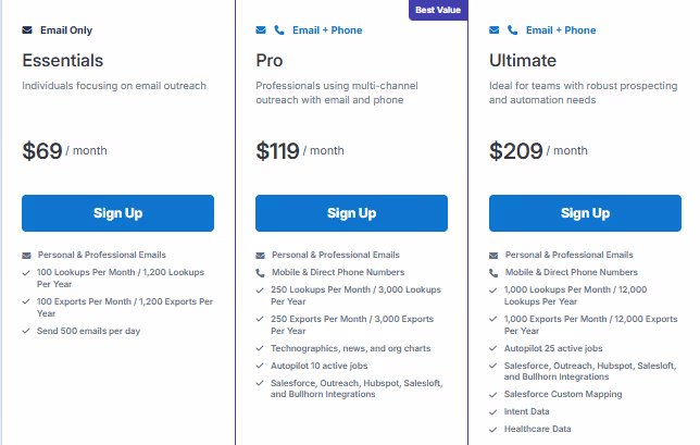 rocketreach pricing