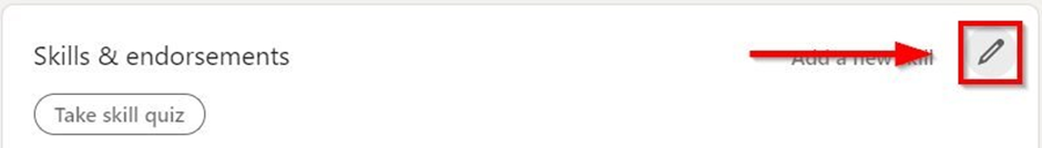 Skills & endorsements section on LinkedIn profile.