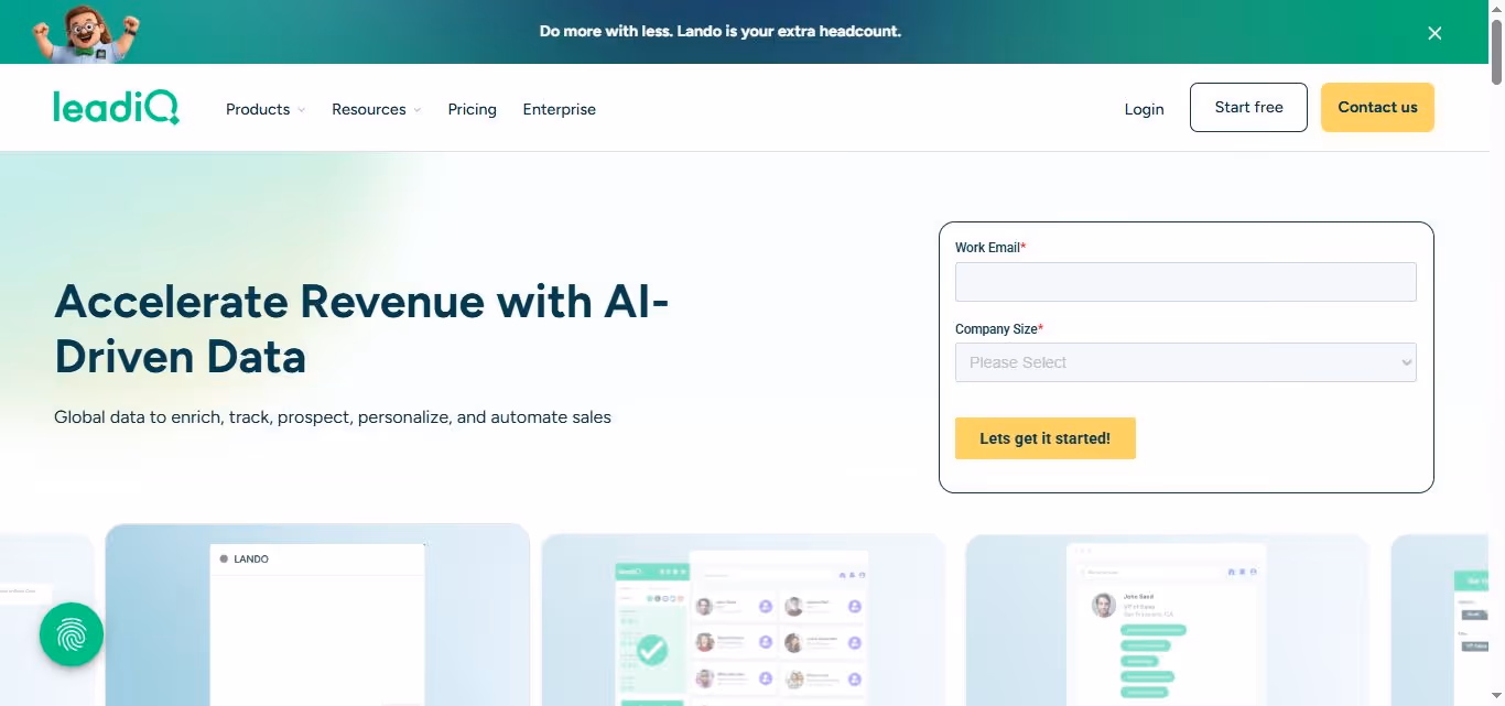leadiq homepage