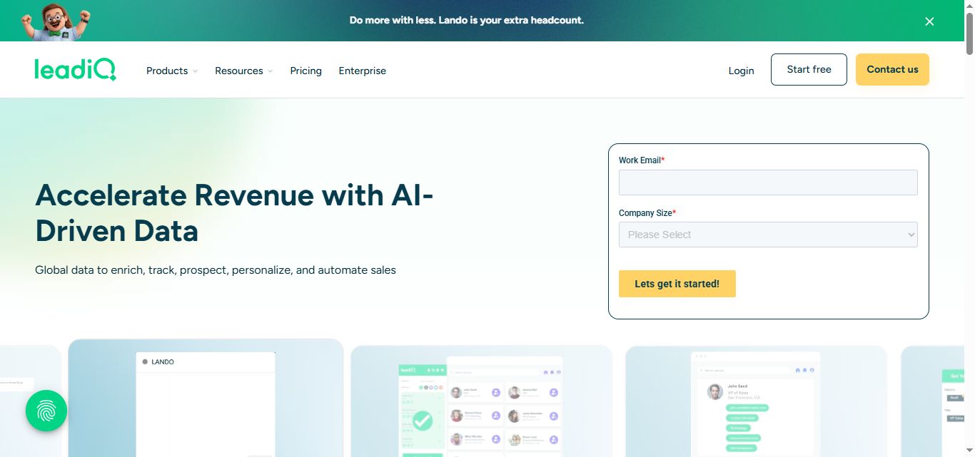 leadiq homepage