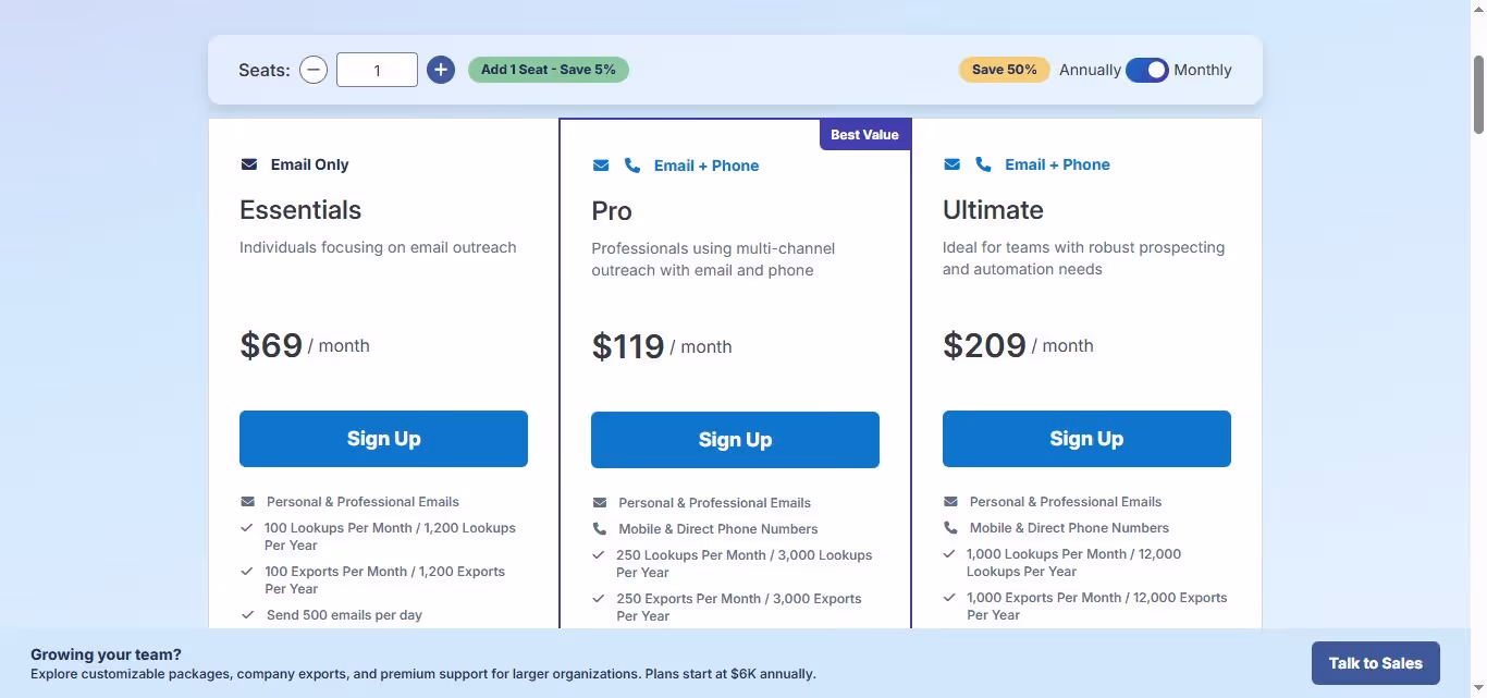 rocketreach pricing