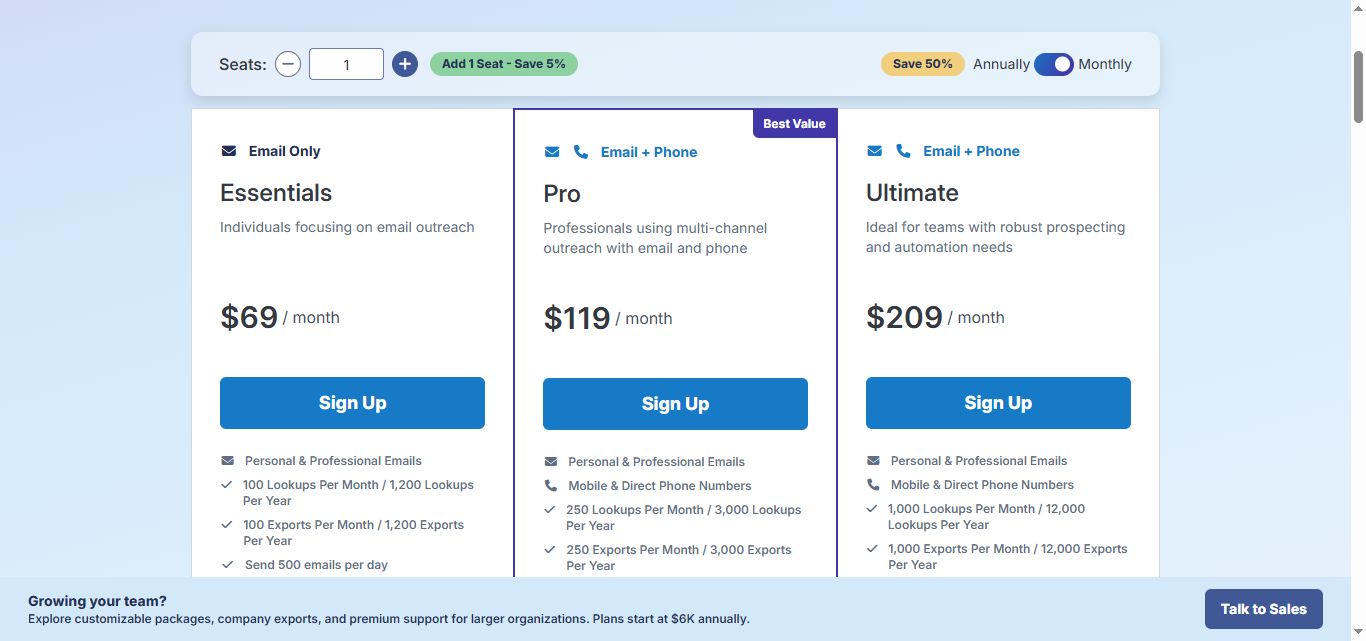 rocketreach pricing