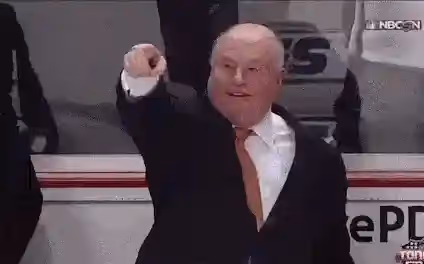 old man pointing finger in excitement