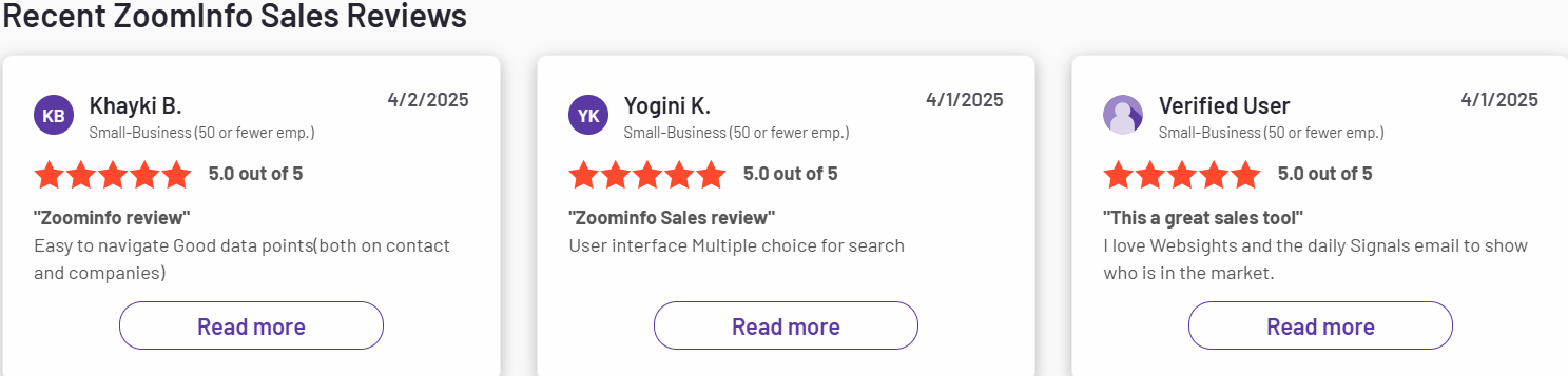 ZoomInfo Sales Reviews