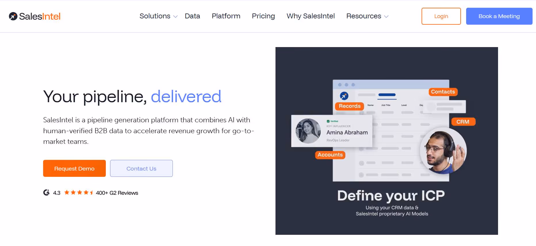 SalesIntel homepage