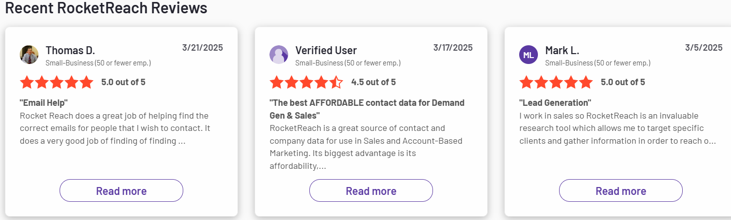 RocketReach reviews