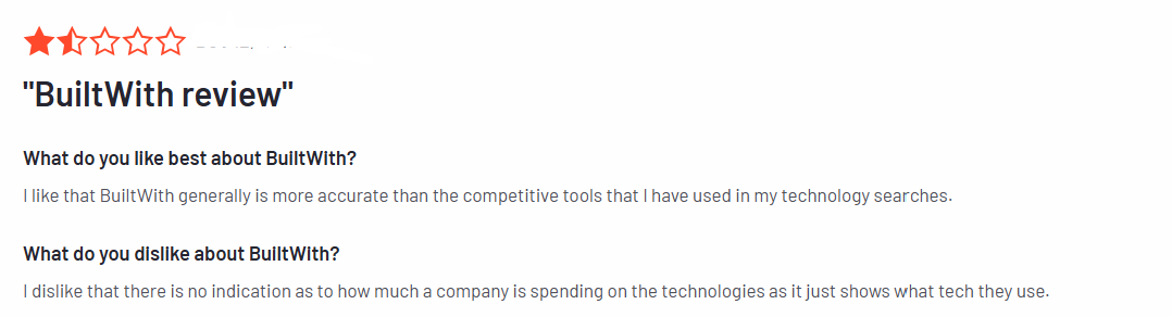 BuiltWith customer review