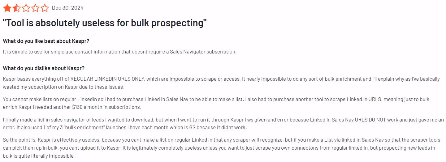 Kaspr customer review