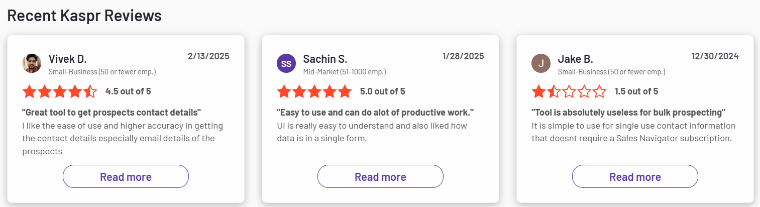 Kaspr recent reviews