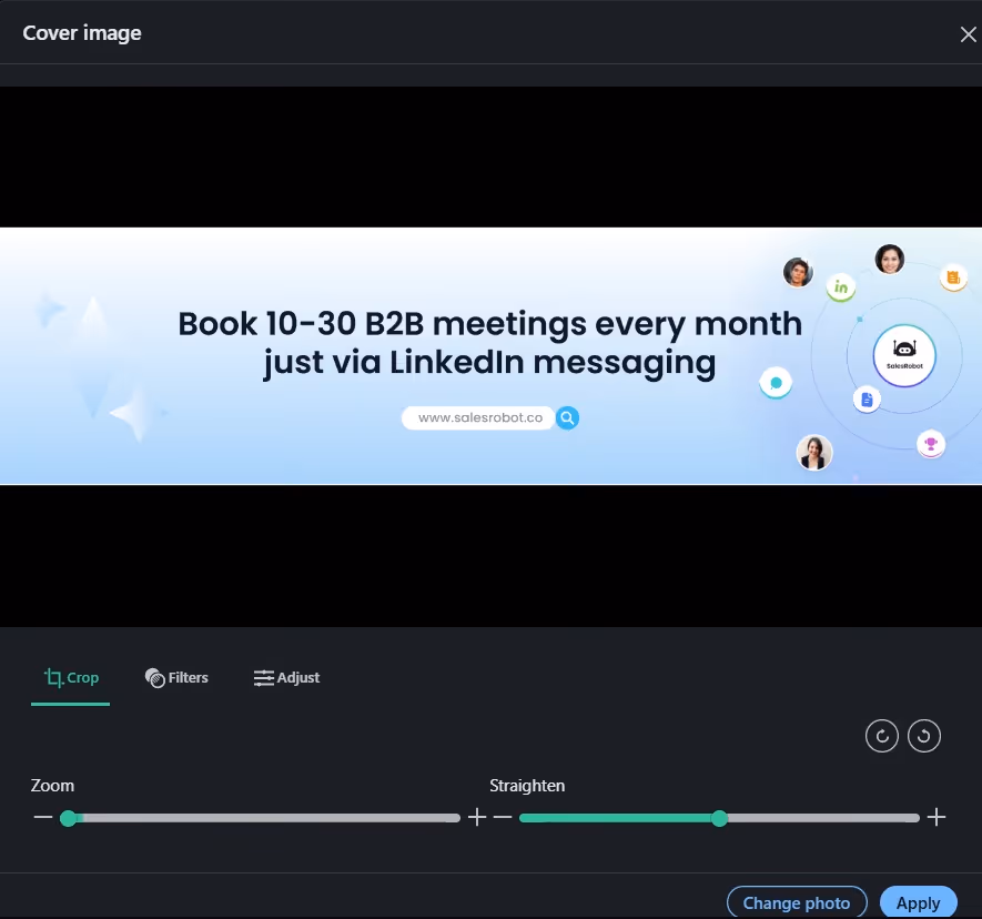 SalesRobot LinkedIn messaging banner ad