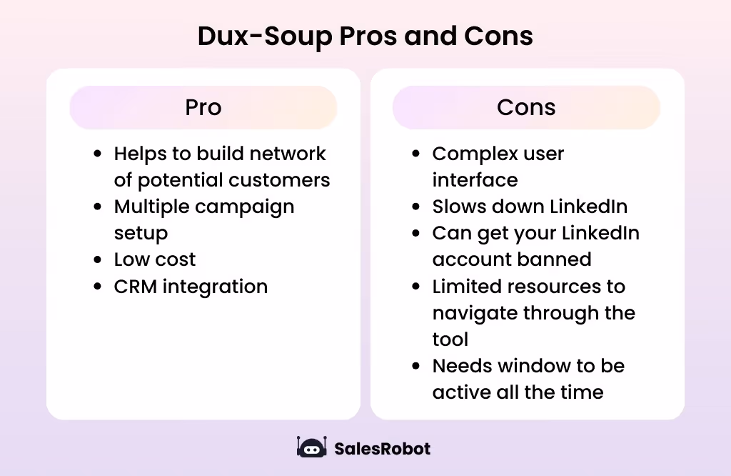 Dux-soup Pros and Cons