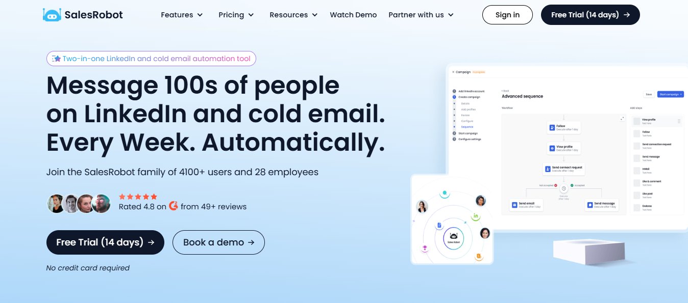 SalesRobot homepage