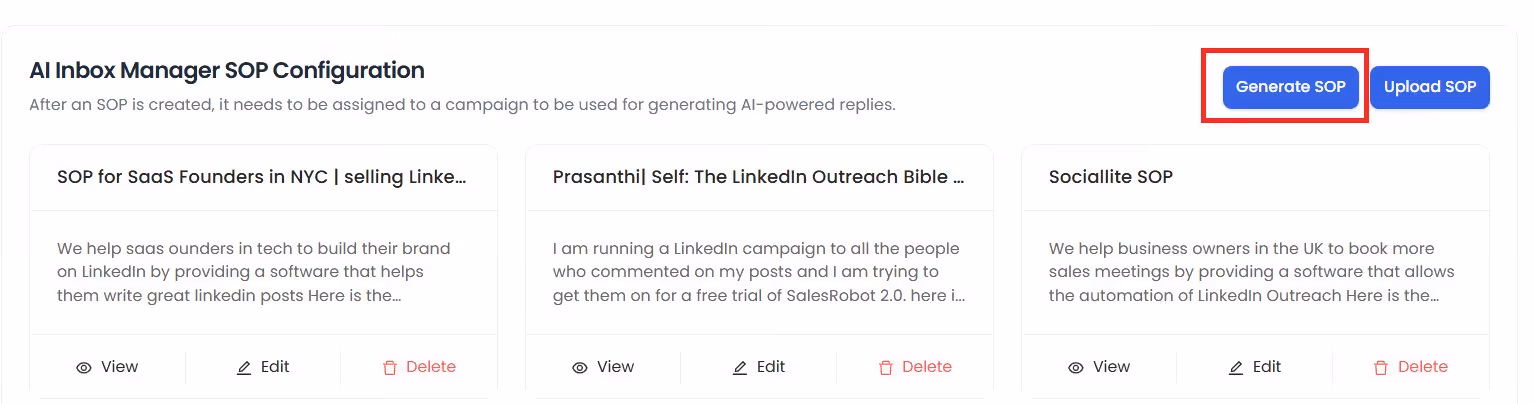 Generate SOP 