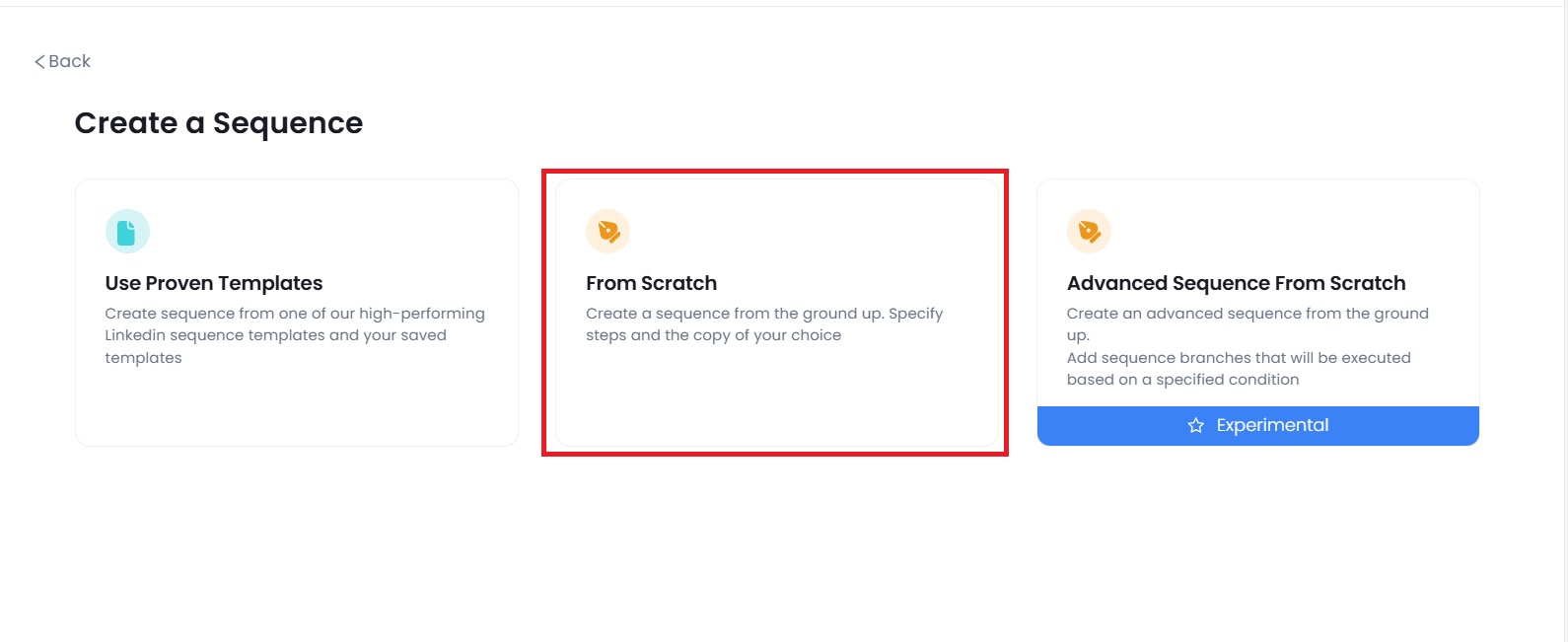 Sequence creation options in SalesRobot