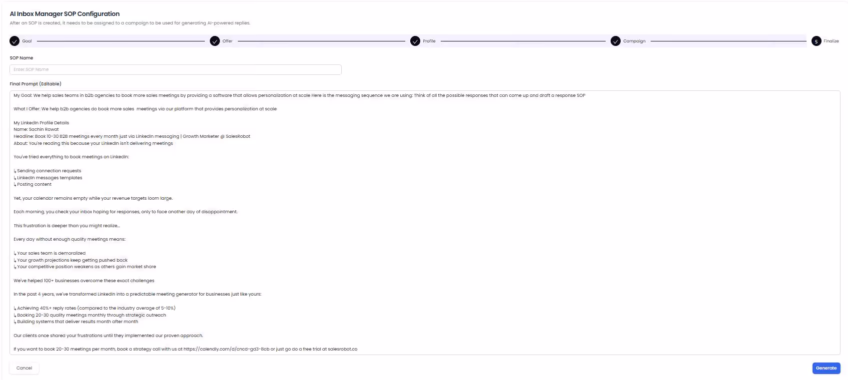 Verify the generated prompt