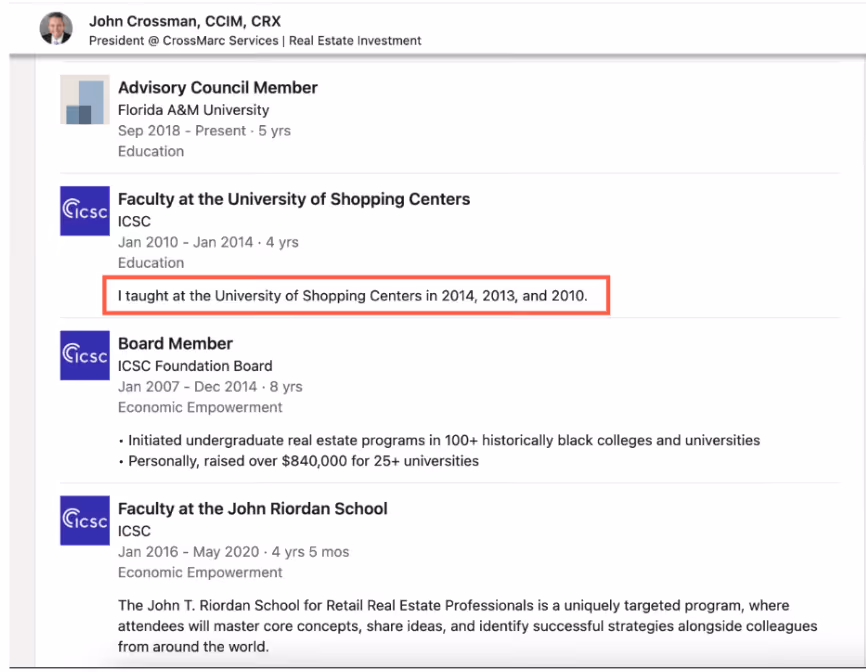 image of specific details in your volunteer experience description