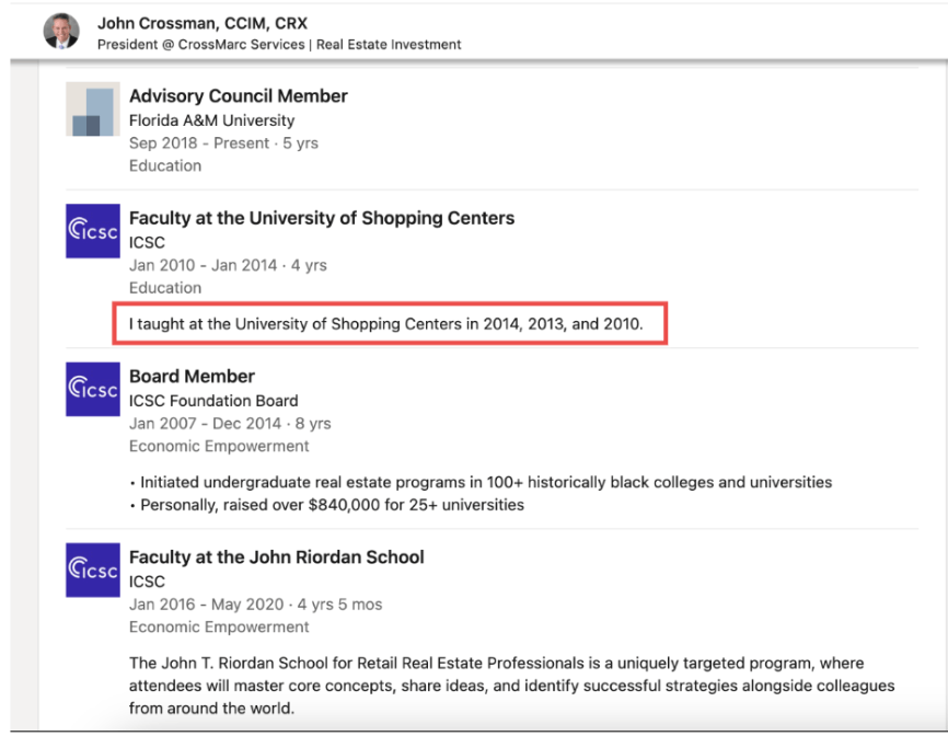image of specific details in your volunteer experience description