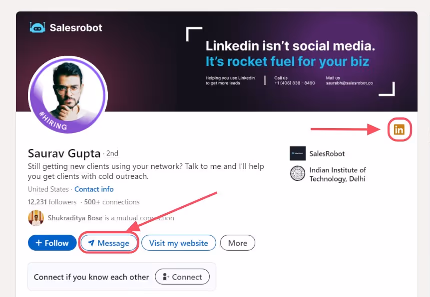 LinkedIn Open Profile badge