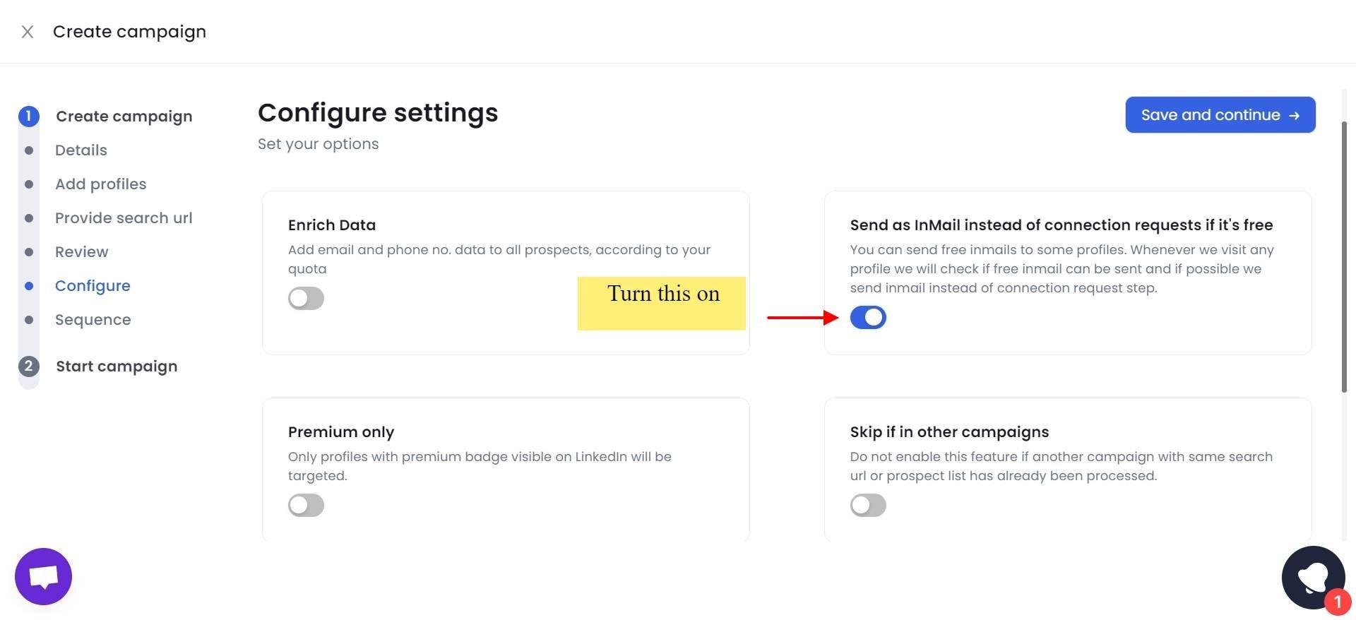 SalesRobot automatic InMails