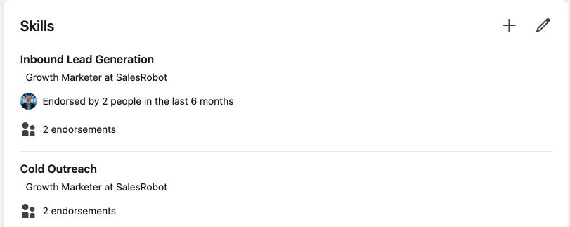 LinkedIn endorsements