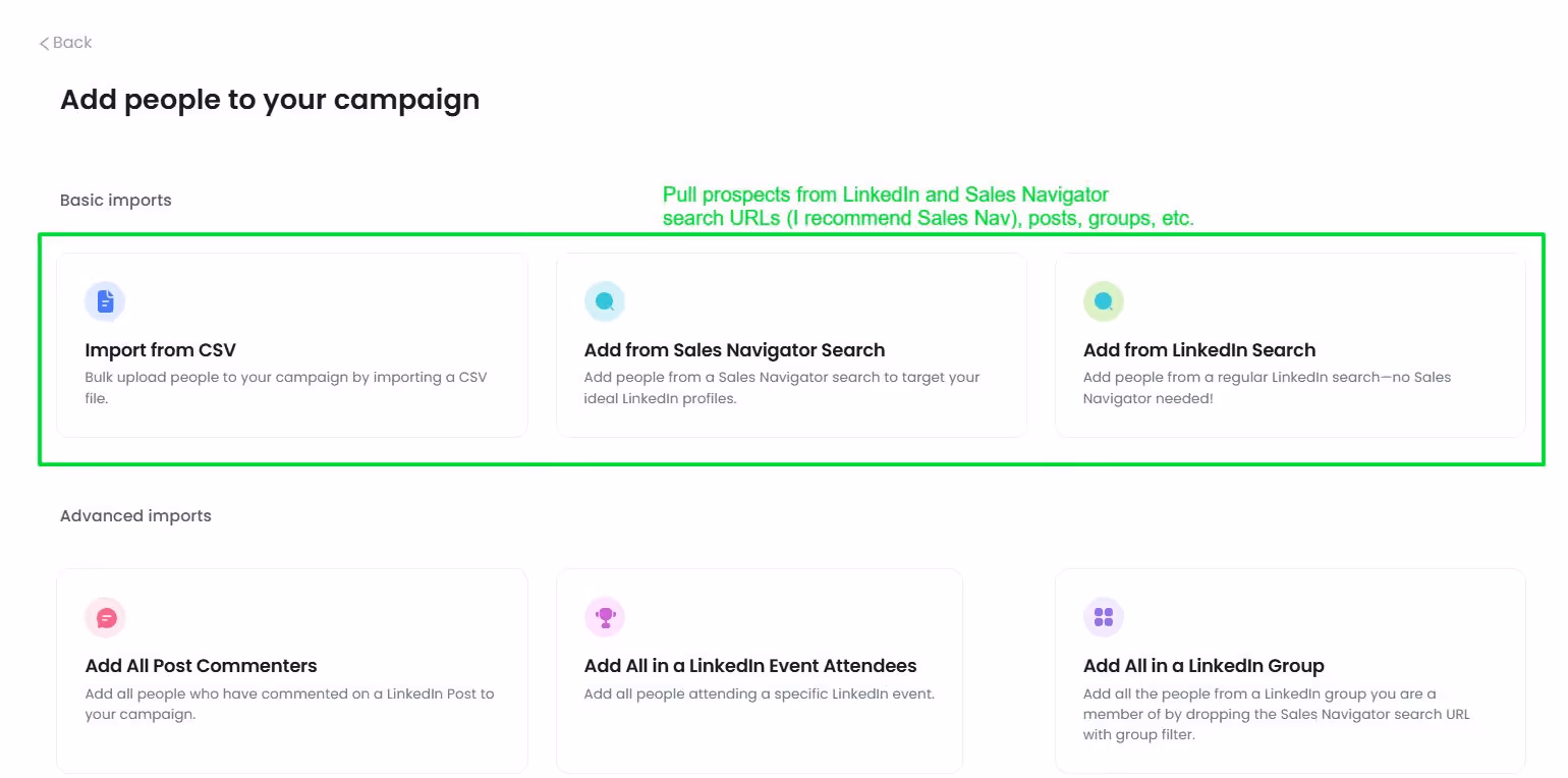 prospect pull options in SalesRobot