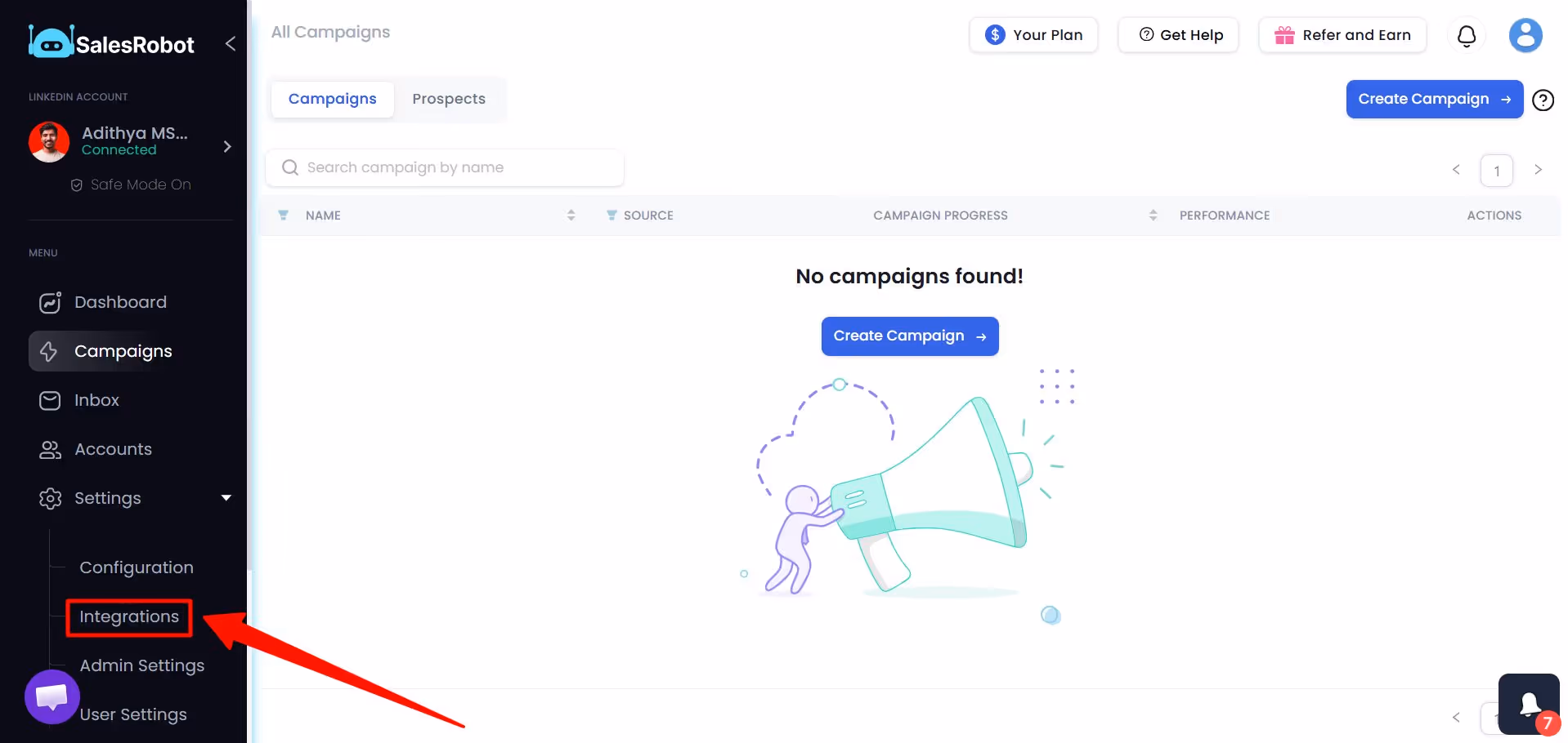 SalesRobot Integrations options