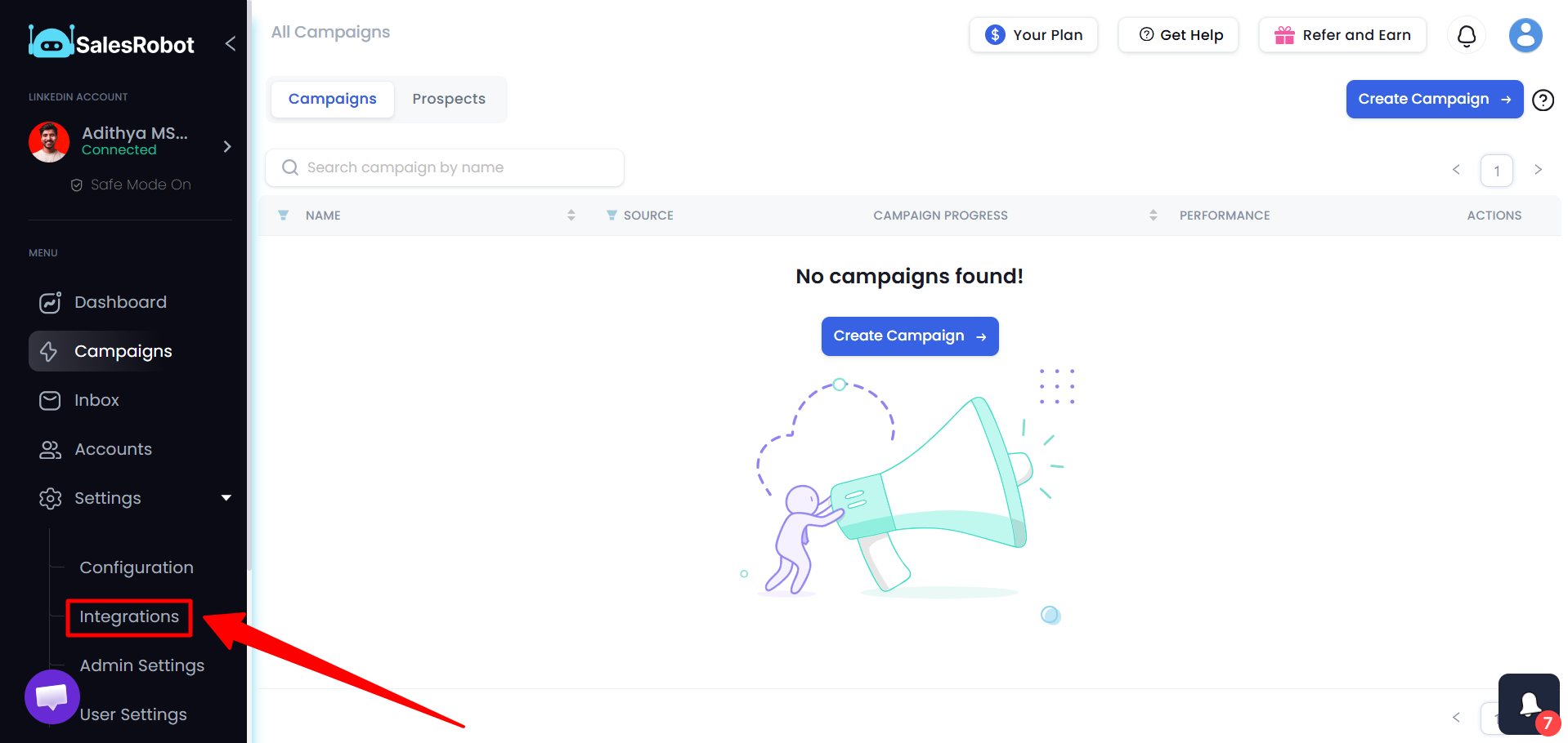 SalesRobot Integrations options