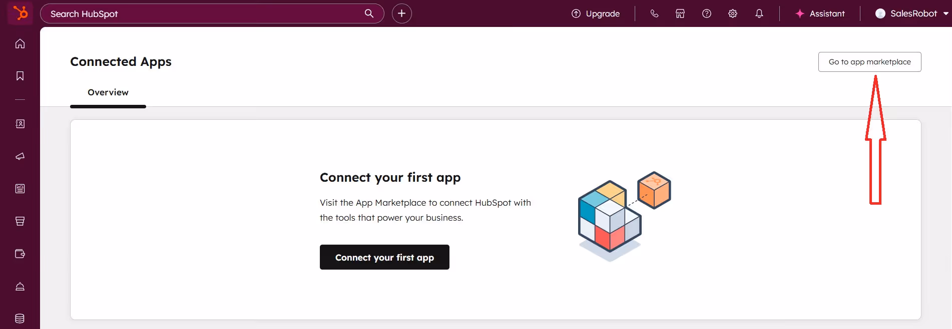 HubSpot Visit App Marketplace button