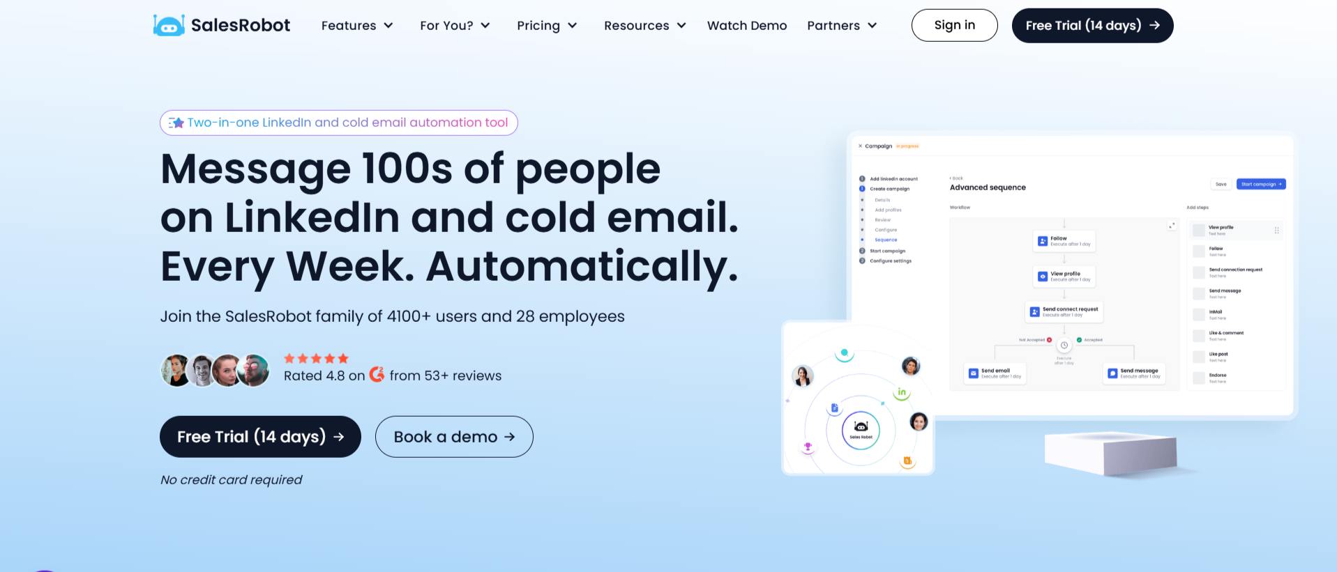 SalesRobot homepage
