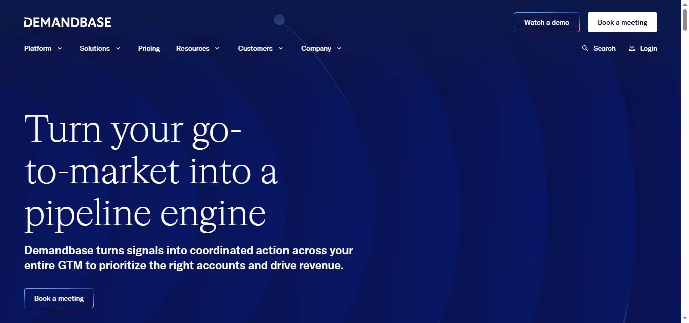 demandbase homepage