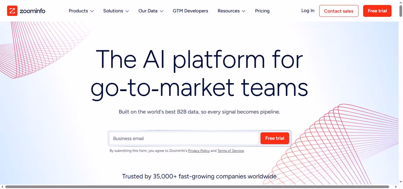 zoominfo homepage