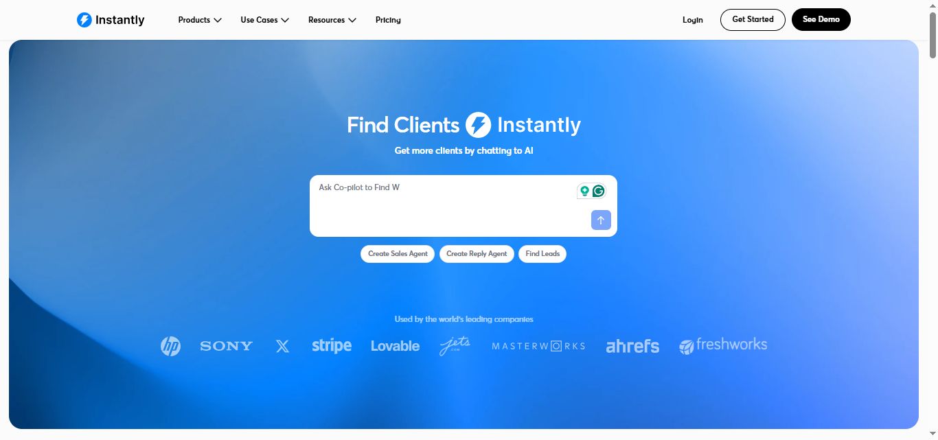 Instantly Homepage